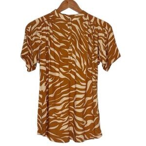 Maeve Anthropologie Windham Animal Print Tunic Top